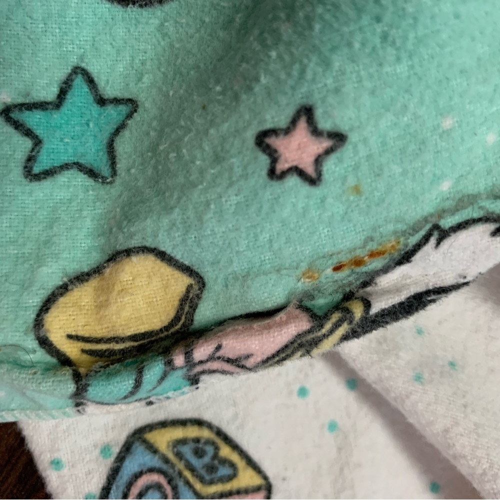 DAMAGED Vintage Disney Babies Mickey Minnie Mouse Daisy Receiving Blanket - Picture 6 of 9
